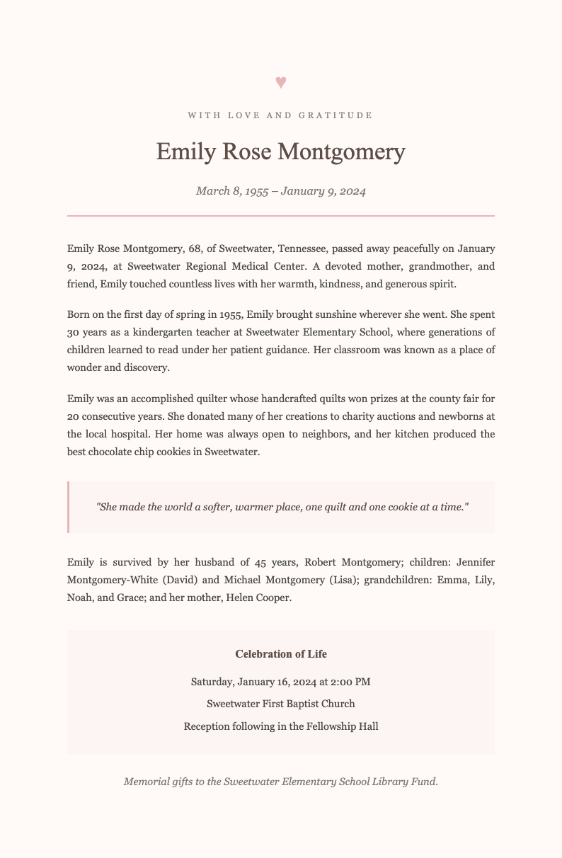 Blush pink remembrance